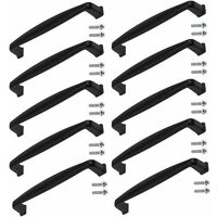 10 Pieces Zinc Alloy Modern Concrete Kitchen Cabinet Door Handles for Decorative Matte Black Concrete Cabinet Door Cupboard Cupboard Drawer Buffet Decoration with Screws - 128mm Center Distance