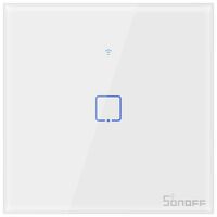 Smart Wall Switch, Sonoff Wireless WiFi Connected Light Switch, Compatible with Alexa, Google Home and IFTTT, Touch Switch with Remote Control and Time Function (1 Gang)