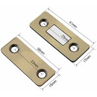 Cabinet Door Magnet 4 Pieces Magnetic Latch Very Thin Magnetic Stick-on Latches Magnetic Adhesive Fastener Furniture Strong Magnet for Sliding Door Drawers Magnetic Window Cabinet, Green Bronze