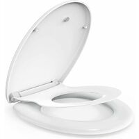 Family Toilet Seat, Toilet Seat with Magnetic Child Seat, Drop Brake and Adjustable Hinge, O-Shaped Toilet Seat, Family Toilet Seat for Child and Adult