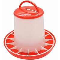 Plastic Chicken Feeder/Drinker,Lid Handle Poultry Chick Chicken Waterer with Hanging Feeder,Removable Chicken Coop Large Capacity 1.5kg/3kg/6kg