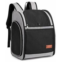 Cat Dog Carrier Backpack: Small Pets Large Cat 10kg Breathable Foldable Travel Bag with Interior Safety Strap for Camping Hiking Train Car Restaurant - Gray