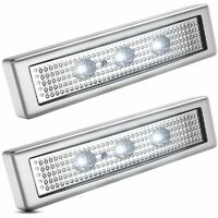 LED battens cabinet cupboard nightlights without cables battery powered Set of 2