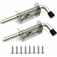 Pack Stainless Steel Spring Loaded Latch for Garage Door, Shed, Yard, Chicken Coop (128mm)