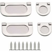 Tucire 4 Pieces Invisible Handles Drawer Pull Recessed Handle Kitchen Door Handles Cupboard Drawer Handle Furniture Bedroom Furniture Pull Drawer Hardware with Screws,35/75mm