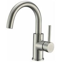 Single Hole Sink Faucet, Small Pre-Wet Brushed Nickel Camper Van Faucet Mini Toilet Bath, Utility Outdoor Faucet