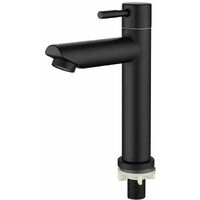 basin faucet faucet for bathroom faucets with spout cold water faucet pillar valve,Total height: 18cm,BLACK