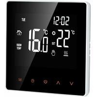 WIFI Smart Thermostat for Electric Floor Heating, Touch LCD Display, Digital Temperature Controller, Programmable Electric Floor Heating Thermostat for Home, School, Office, Hotel-White