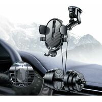 Car Phone Holder Suction Cup, POWERLAND 4 in1 Car Phone Holder 360° Rotation Ventilation Grille Windshield Dashboard by Suction Cup Compatible with Smartphone iPhone Samsung Huawei etc