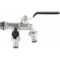 3/4 Inch and 1 3/4 Inch Double Outlet Faucet with Detachable Thickened Outlet Valve