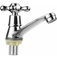 Bathroom Faucet Cold Water Sink Faucet Modern Single Handle Basin Faucet, Cross Handle Design for Home Bathroom Sink Basin Kitchen,G1/2