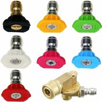 Pressure Washer Accessory Kit - 7 Power Washer Tips, Quick Connect - 1/4, 4500 PSI - 8 Pack
