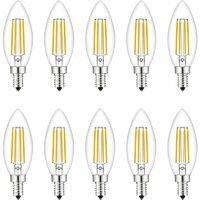 Small Screw in LED Light Bulbs, 10 Pack E14 Candle Bulbs Dimmable, Light Bulbs 40W E14/SES Equivalent, 220V, Warm White 2700K, FanciBuy