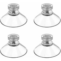 4pcs Suction Cup Cup Hook Plastic Sucker Pad Holder 40mm Round Clear Solid Silicone with Knurled Nut for Daily Hanging Sticky Bathroom Hook