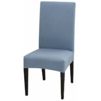 Dining Chair Covers High Back Polyester Spandex Elastic Dining Chair Slipcovers Protector Kitchen Chair Seat Covers, Washable & Removable (Grey-blue, Set of 2)