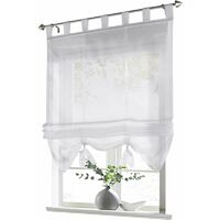 Roman Shade Loop Curtains Kitchen Roman Shades Sheer Blind Loop Curtains Modern Voile White WxH 140x155cm 1 pc