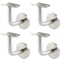 Handrail Brackets for Wall Mounting Stainless Steel Stair Rail Brackets Wall Brackets Handrail Brackets for Staircase Banister Railing Wall Bracket Silver 4 Pieces