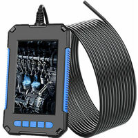Industrial Endoscope, 1080P HD Digital Borescope Inspection Camera 4.3 inch Screen 5.5mm Waterproof Snake Camera with 6 LED Lights, 2600mAh Battery, 10mSemi-Rigid Cable-Blue