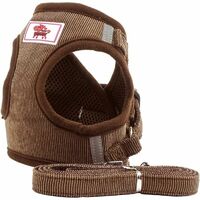 Soft Training Harness Vest Mesh Fabric Dog Vest Harnesses for Puppy, Cats, Small Animals PS042 (S, Coffee)