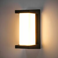 Exterior wall lamp, LED aluminum wall lamp, IP65 12W waterproof exterior wall lamp, modern wall lamp lamp square wall lamp wall lamp, suitable for gardens, courtyards, porches, balconies [Energy Class