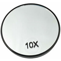 Miroir de maquillage grossissant 10x, rond grossissant , avec deux ventouses pour le rasage et le maquillage