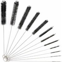 12Pcs Tube Brosse de Nettoyage,Goupillon Nettoyage,Brosse de Nettoyage Tube pour Bouteille en Verre Bébé Biberon Bouilloire Clavier, Tuyau Brosses de Nettoyage,Brosse de Nettoyage Bouteille