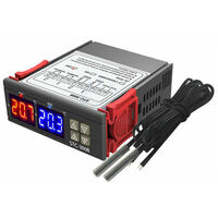 Contrleur de Température de Thermostat à Double Affichage Numérique avec Double Sortie de Relais de Sonde NTC, DC 24V - DC 24V