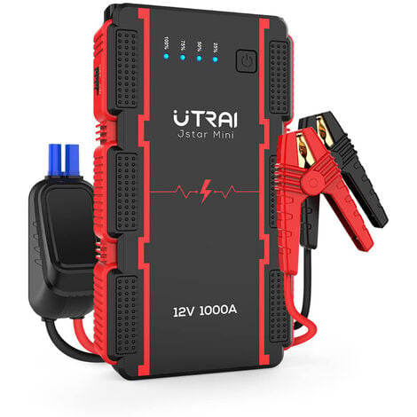 BuTure Booster Batterie Voiture,2500A, 21800MAH Portable Jump Starter à  Essence Jusqu'à 8.5L Gas ou 8.0L Diesel, avec Grand Écran LCD, Démarrage de