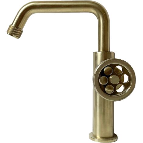 Essebagno Indus Waschtischmischer niedrig gebürstetes Gold