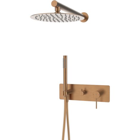 Essebagno Envol eingebaute Duschsäule mechanisch gebürstetes Kupfer