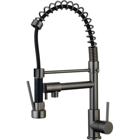 Essebagno Big Pro Spültischmischer mit beweglicher Handbrause metallgrau