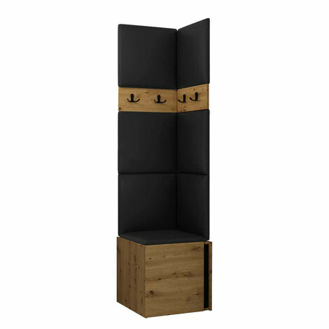 Conjunto para recibidor Pinis XXI, Cuero ecológico Soft 011, 186x42x46cm, Aglomerado laminado, Cuero ecológico, Colocada, Montada en la pared