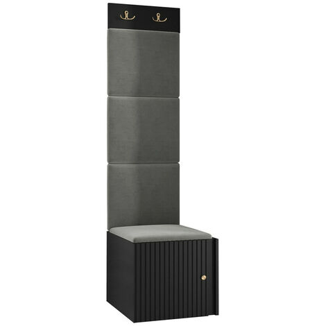 Conjunto para recibidor Hartford 386, Manila 16, 186x42x46cm, MDF, Aglomerado laminado, Tapiz, Montada en la pared, Colocada (1/5)