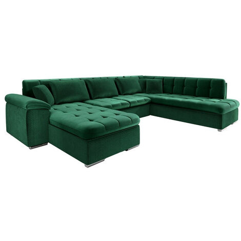 Sofá rinconero Comfivo 170, Magic Velvet 2225-151 + Venus Velvet 2941, Función de descanso, Almacenaje, 348x205x76cm, 0 (1/5)