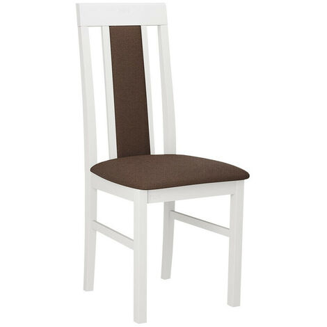 Silla Victorville 165, Blanco, 96x43x40cm, Tapiz, De madera, Madera, Muebles ya montados (1/4)