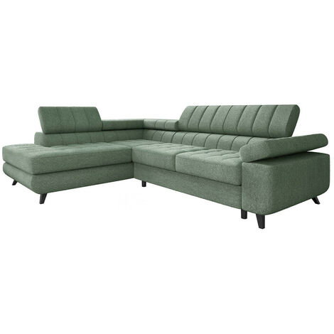 Sofá rinconero Comfivo 207, Boucle Abriamo 10, Función de descanso, Almacenaje, 264x203x73cm, 0 (1/5)
