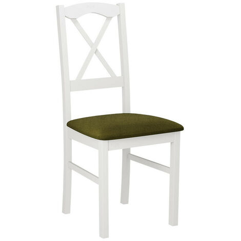 Silla Victorville 174, Blanco, 91x43x40cm, Tapiz, De madera, Madera, Muebles ya montados (1/4)