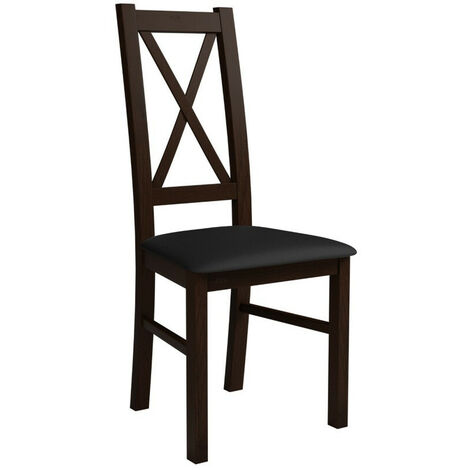 Silla Sparks 117, Nuez, 95x46x40cm, Cuero ecológico, De madera, Madera (1/4)