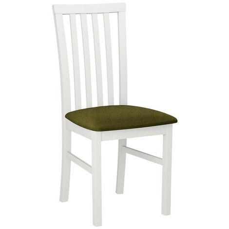 Silla Victorville 155, Blanco, 93x43x40cm, Tapiz, De madera, Madera, Muebles ya montados (1/4)