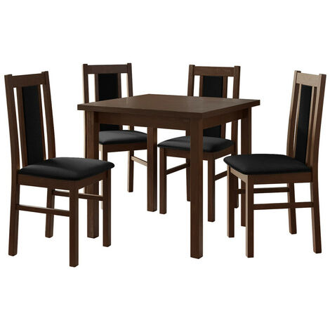 Conjunto de comedor Victorville 310, Nuez, 78x80x80cm, Diámetro: 0, Número de asientos: 4, Estilo: Contemporary