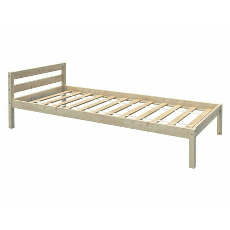 Cama Henderson 140, Individual con una cama supletoria-nido, De color  marrón claro, 97cm