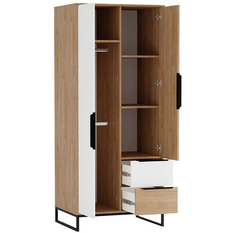 Armario Providence N128 , 190x80x60cm, Puertas de armario: Con bisagras