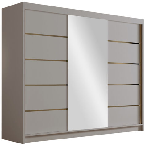Armario Closico 184, Cachemira, 215x250x58cm, Puertas de armario: Correderas, Número de estantes: 0