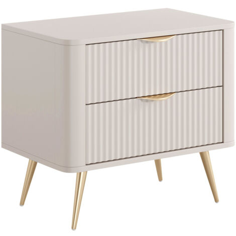 Mesilla de noche Lectum, Beige, Número de cajones: 0, Número de puertas: 0, 56x64x38cm, Aglomerado laminado, MDF
