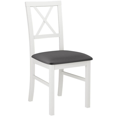 Silla Victorville 156, Blanco, 93x43x52cm, Tapiz, De madera, Madera, Muebles ya montados (1/4)