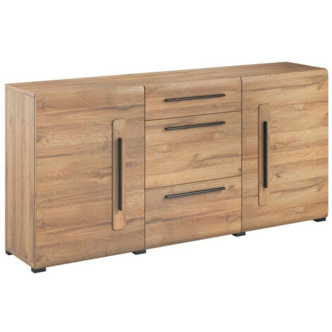 Cómoda Ophsalu 108, Roble nieto, Con cajones y puertas, Número de cajones: 0, 86x180x39cm (1/3)