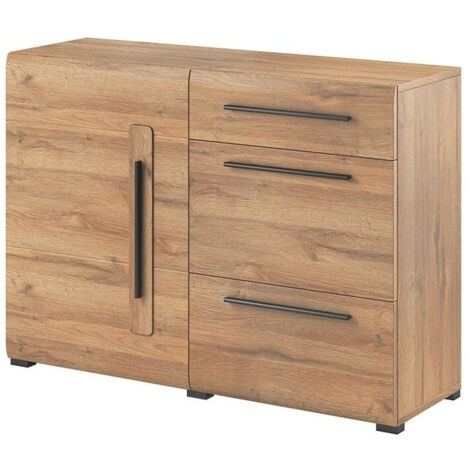 Cómoda Ophsalu 107, Roble nieto, Con cajones y puertas, Número de cajones: 0, 86x120x39cm (1/4)