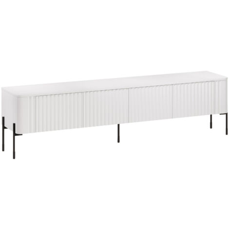 Mueble TV Mavnue 102, Blanco, Número de puertas: 0, Número de cajones: 0, 190x50x40cm (1/5)