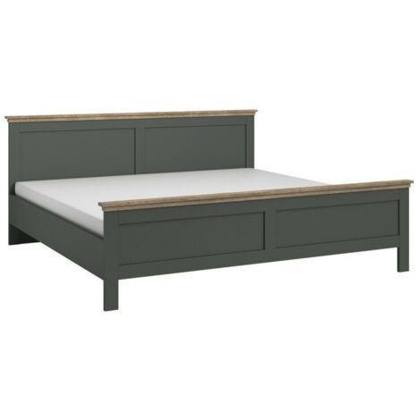 Cama Tolnue 120, Verde oscuro + Roble de lefkada, Doble, 180x200, Aglomerado laminado, 191x211x89cm (1/4)