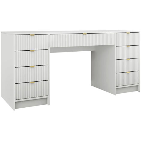 Mesa de oficina Comfivo Larmire 110, Blanco, Con cajones, Número de puertas: 0, Número de cajones: 0, 76x154x55cm